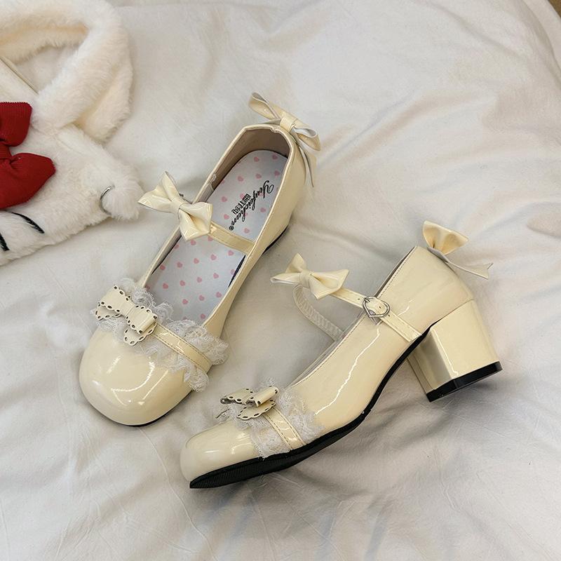 2026 New Spring Cute Women Mary Jane Shoes Fashion Butterfly-knot Shoes Outdoor Women's Party Dress Leather Pumps Women Loafer