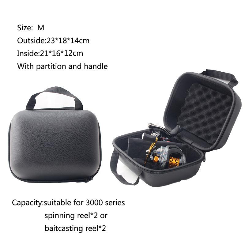 Durable Padded Fishing Reel Bag, Large Capacity Waterproof Tackle Storage Organizer for Spinning Baitcasting Reels Fishing Gear