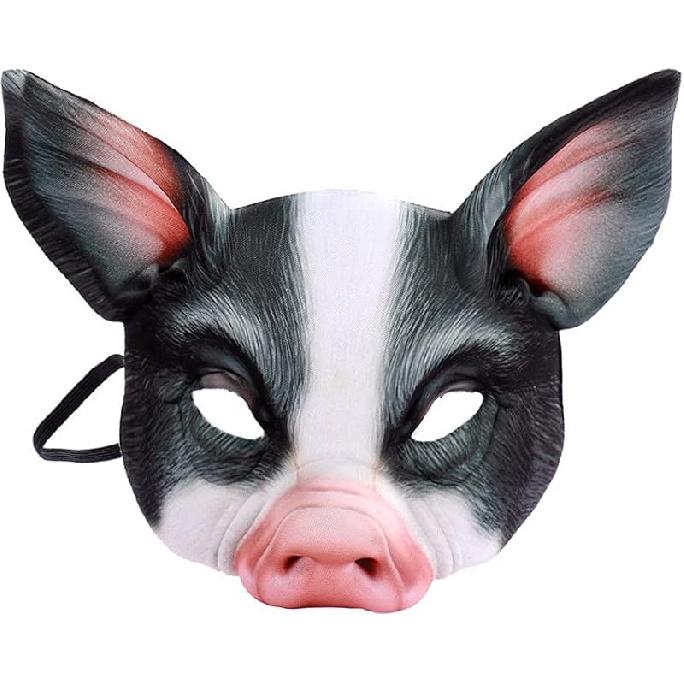 1Pcs Halloween Pig Mask Horror Animal Mask for Easter Carnival Halloween Christmas Costume Party Cosplay Props Black Pig Mask