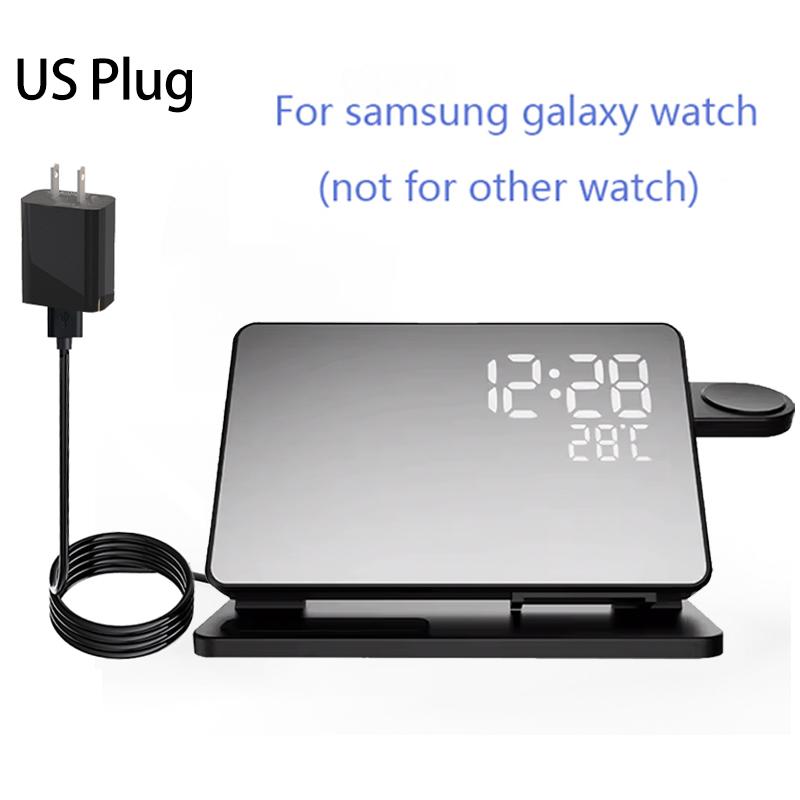 

3 в 1 Беспроводная зарядная подставка для Samsung Galaxy Watch 7 6 5 Pro для Galaxy S24 S23 S22 S21 Станция быстрой зарядки Будильник