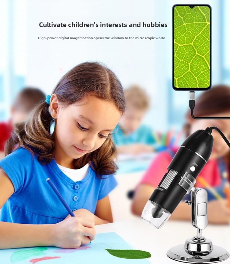 1600x Digital Microscope, High-definition Microscope,Skin detector, can be connected to a computer to measure Android phones