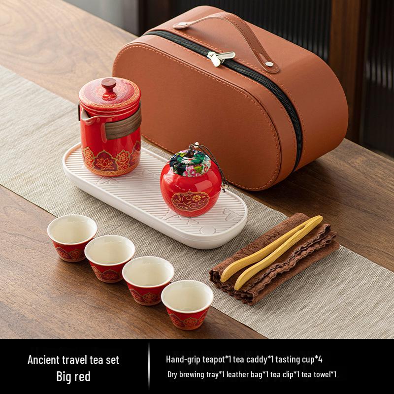 Portable Travel Kung Fu Tea Set: Outdoor Camping Quick Cup & Teapot for Business Gift