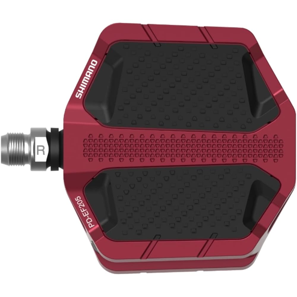 Shimano PD-EF205 Red Pedals with Reflectors and Lightweight Design Cycling Accessories