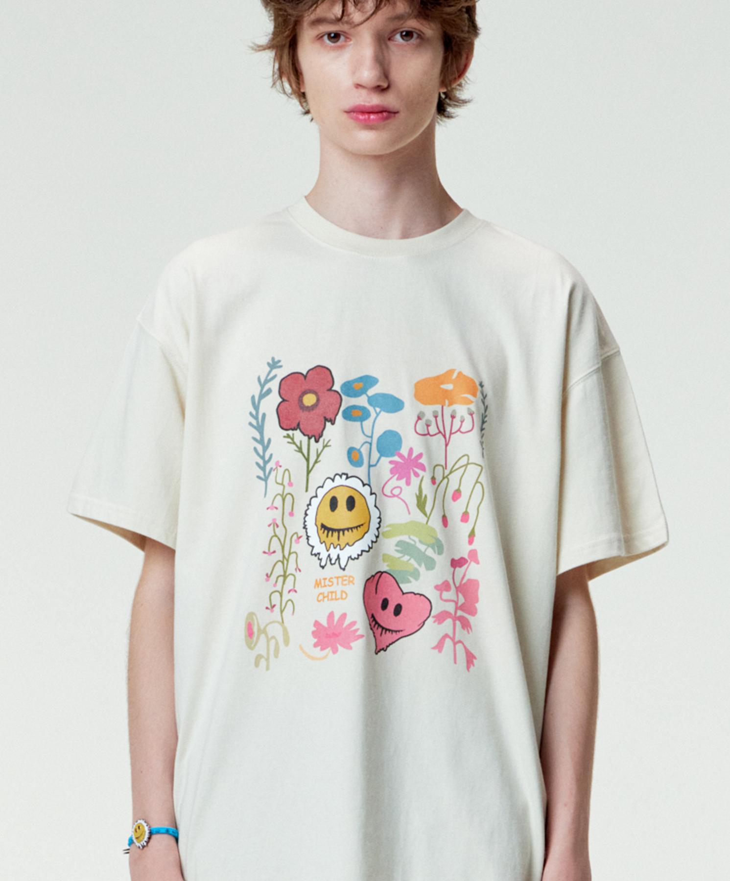 Mister Child Smile Garden T-Shirt Cream M