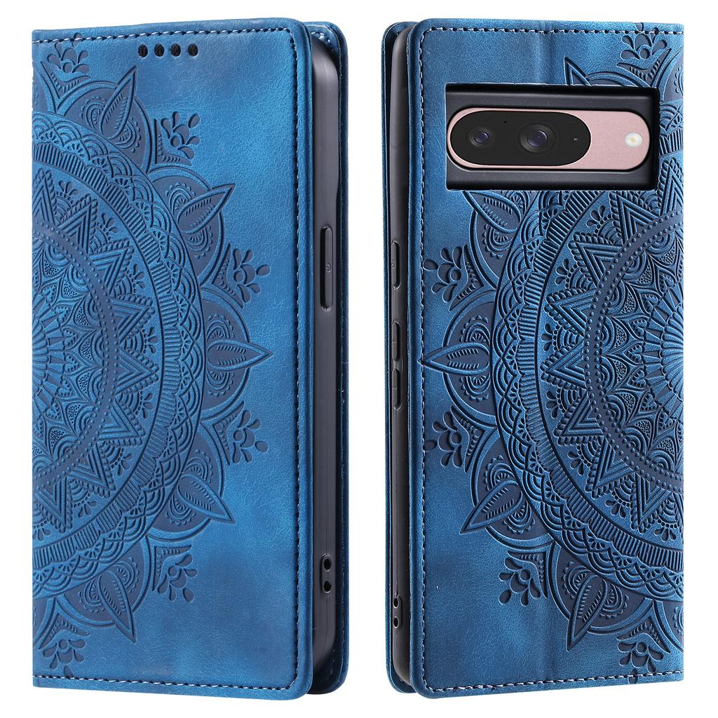 Style 010 For Google Pixel 9/9 Pro Case Mandala Pattern Magnetic Closing Leather Phone Cover