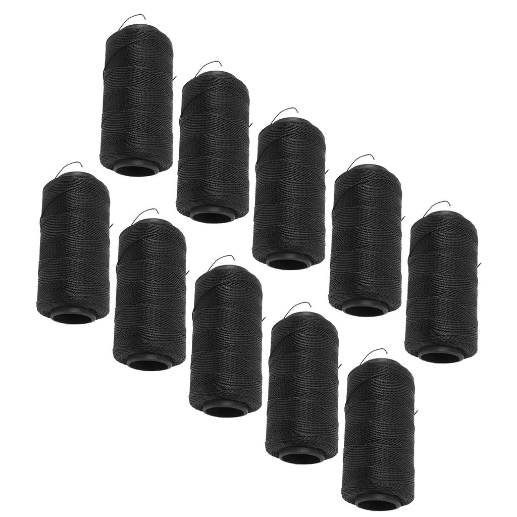 10 STÜCKE Nähgummi Elastischer Faden Wasserdicht Verschleißfest Weiches Nylon Schwarz Elastischer Faden für DIY Stickerei Quilten und