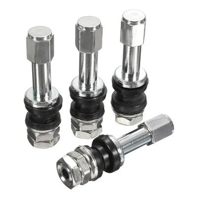4 Pezzi TR48e Bullone Avvitabile Stelo Valvola Pneumatico Metallo Cromato Alta Pressione Veicolo Metallo Bocca Dritta Lunga Durata Sicuro