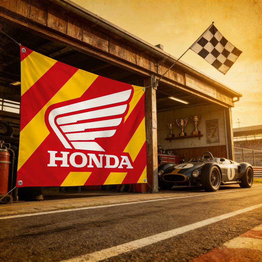 Motorcycle For HONDA Decorative Flag High Quality Polyester Fade Resistant Machine Washable Indoor Outdoor Hanging Banner