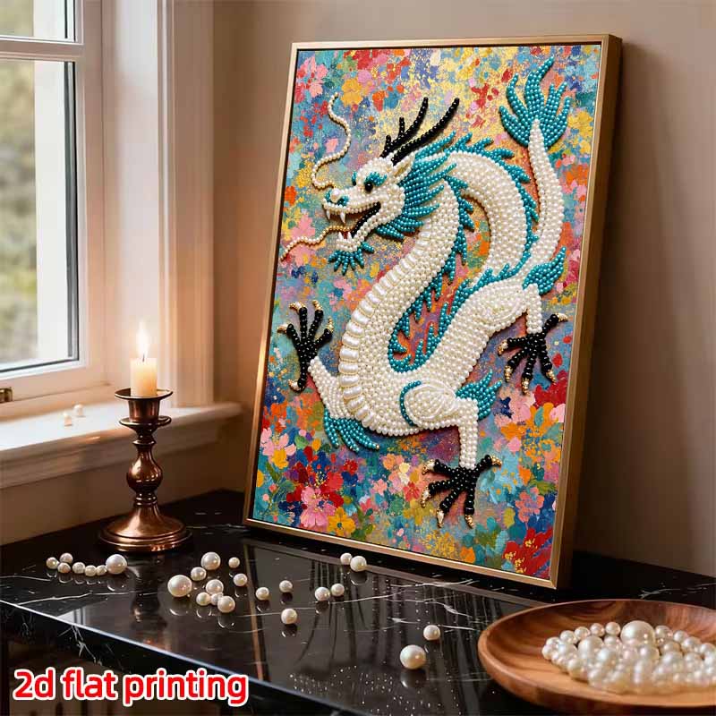 Chinese Dragon Pearl Painting 5D DIY Rhinestone Embroidery Handmade Art Decor Creative Gift for Home Interior Decoration