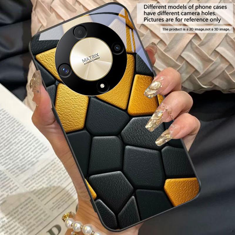 Geometric Stones For Honor 50 70 30 90 200 X5 X5b Plus X6 X8 4G 9 X9c Smart 30 Max Magic 4 5 Pro 7 Lite Glass Phone Case