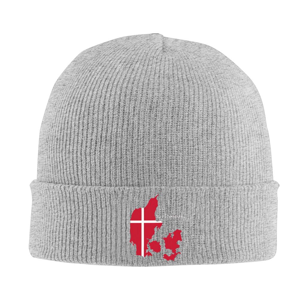 Dänemark Flagge Mützen Gestrickte Mütze Unisex Erwachsene Niedliche Warme Kappen Winter Fitnessstudio Design Mützen