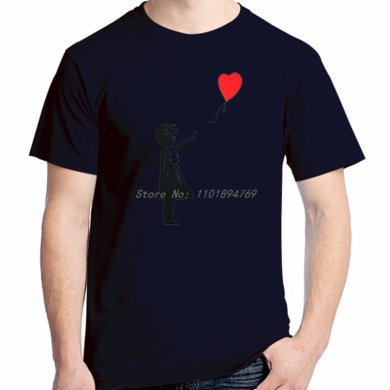 Girl With Balloon Heart Funny Graphic T Shirts Fashion Tees Tops Summer Cotton New Shirts And Tshirts Unisex Print T Shirt