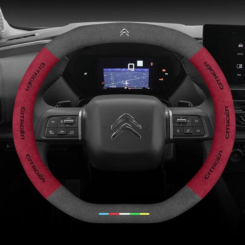 Zamszowa Pokrowiec na Kierownicę Samochodową do Citroen C4X C5X C3 C5 Aircross e-Berlingo C4 Cactus C4 Picasso DS3 Akcesoria do Wnętrza Samochodu AO0