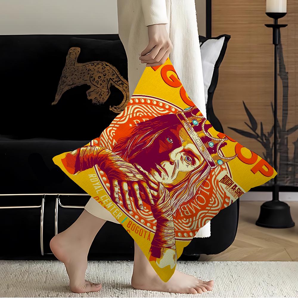 L-Iggy P-Pop Band Cushion Cover Pillow Cover Decor Pillowcase Printed Cushion Case for Couch