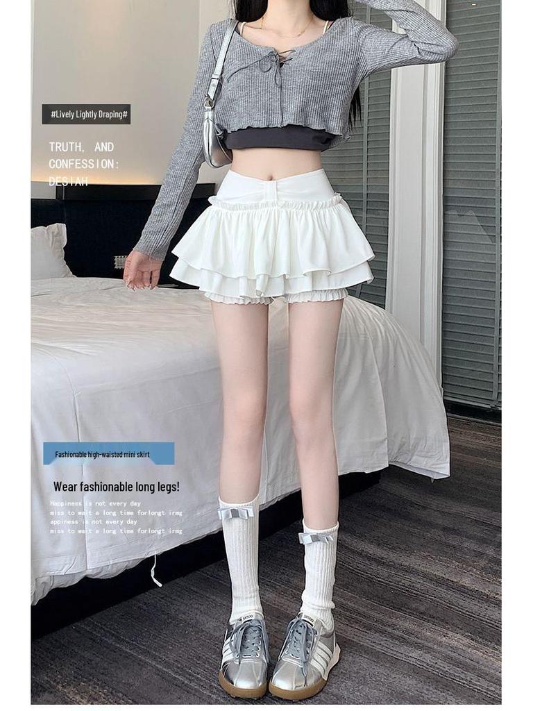 Hot Girl High Waist Ballet Style Skirt Pants: Puffy A-line, Anti-Exposure, Super Short