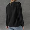 Haut chemise ample tendance pour femme, col rond, manches longues, couleur
