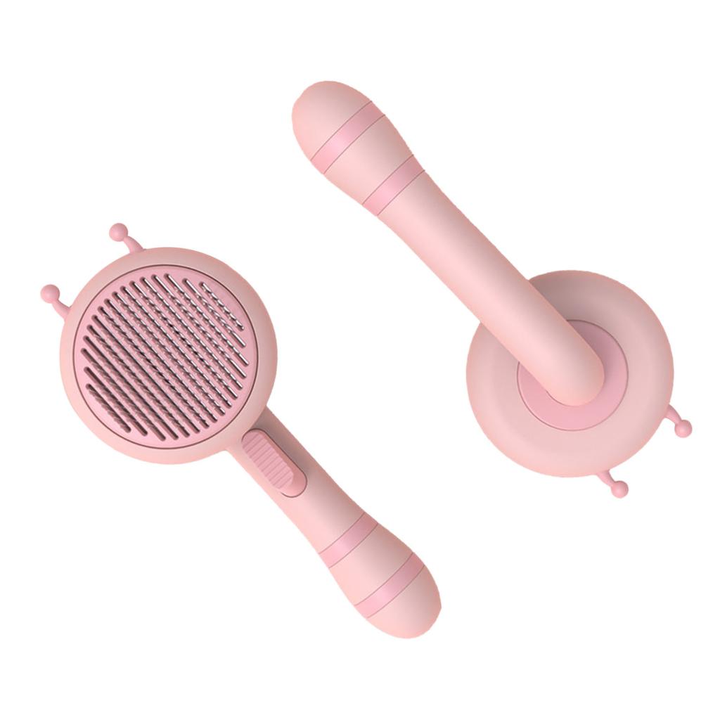 Cat Grooming Brush Self Cleaning Stainless Steel Needle Rounded Tip Ergonomic Handle