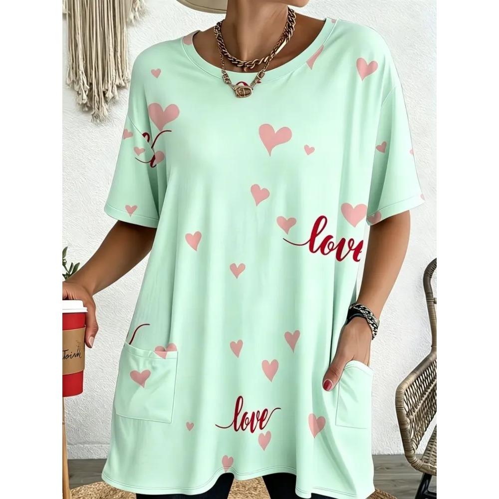 2026 New Summer Short Sleeved T-shirt, 3D Printed Pocket T-shirt, Casual and Fashionable, Plus Size T-shirt