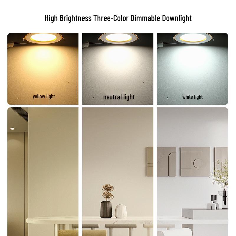 Recessed LED Ceiling Spotlight: Three-Color 7.5-Inch Aisle Light with Cow Eye Design