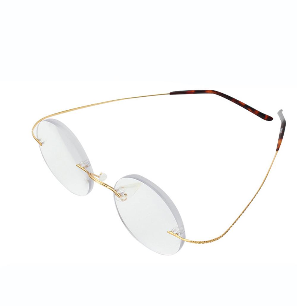 

Ultralight Reading Glasses Women Men Round Rimless Retro Titanium Alloy Frame Fashion Anti Blu +1 +1.5 +2 +2.5 +3 +3.5 +4 +200 золотой