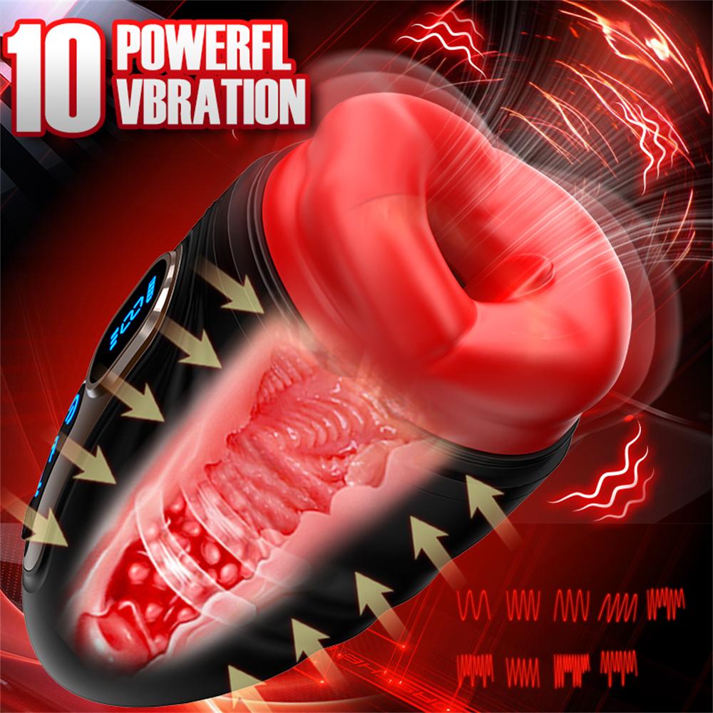 Male Masturbator Cup Intelligent Heating Penis Trainer Vaginal Penetration Pocket Pussy Big Mouth Sex Machine Sex Toys for Men