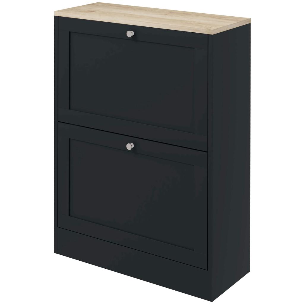 Shoe Cabinet for 12 Pairs, 2 Drop-Down Drawers, Adjustable Shelves, 60x23.5x80cm, Black