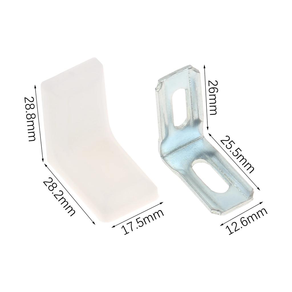 20Pcs 90 Degrees L Shape Corner Brackets with Plastic Cover Right Angle Corner Brace Joint for Shelves Wooden Furniture Cabinet