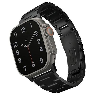 Uniq Osta Apple Watch Strap 42/44/45/    49Mm Series 1/2/3/4/5/6/7/8/9/10/Se/Se2/Ultra/Ultra 2 Stainless Steel Black/Midnight Black