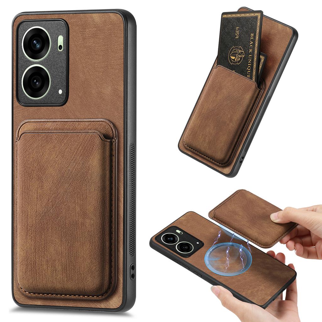 Dla Oppo Reno4 5G/Oppo Reno13 5G (Światowy) Magnetyczne Etui Skórzany Tylny Pokrowiec z Odpinanym Uchwytem na Karty