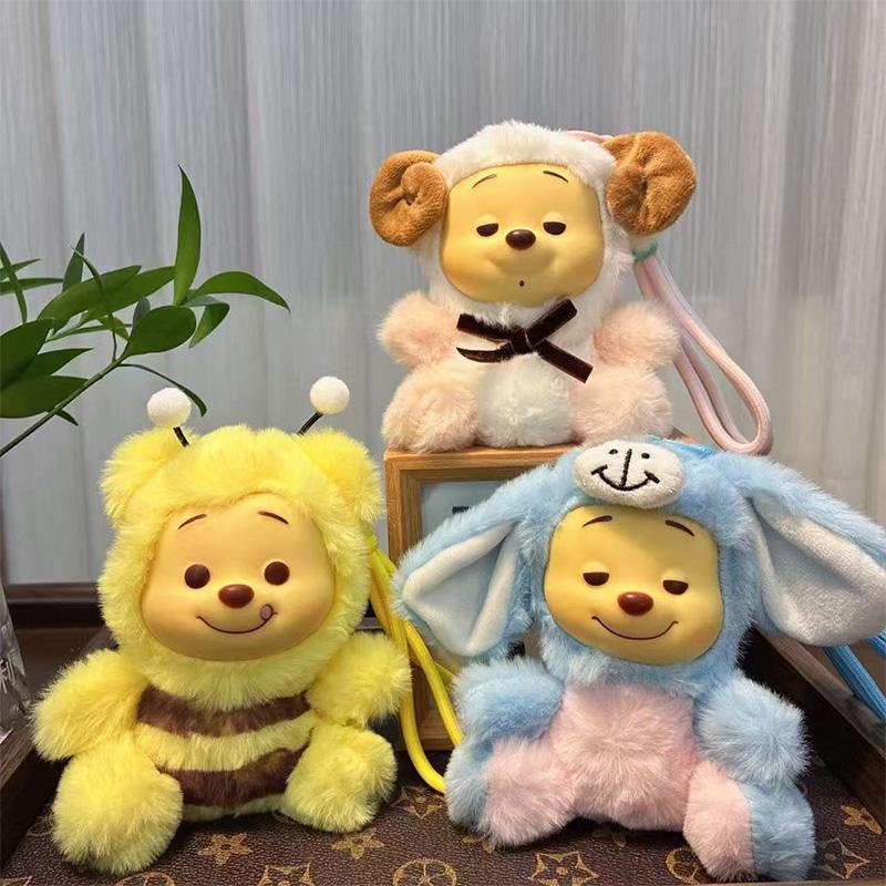 Genuine Winnie The Pooh Blind Boxes Bear Pendant Naughty Party Series Vinyl Toy Cute Model Desktop Ornament Collect 100 Random Trendy Mystery Surprise