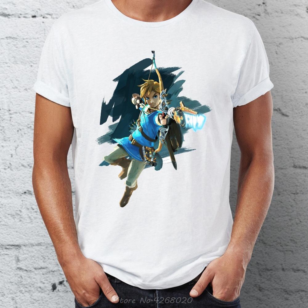 Summer Men's Short Sleeve T-shirt Breath Of The Wild Link Artsy Zelda Gaming Tshirt