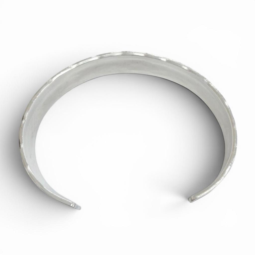 Great Navajo Stampwork Sunburst Mountain Pattern Bangle Bracelet Silver 925 Used