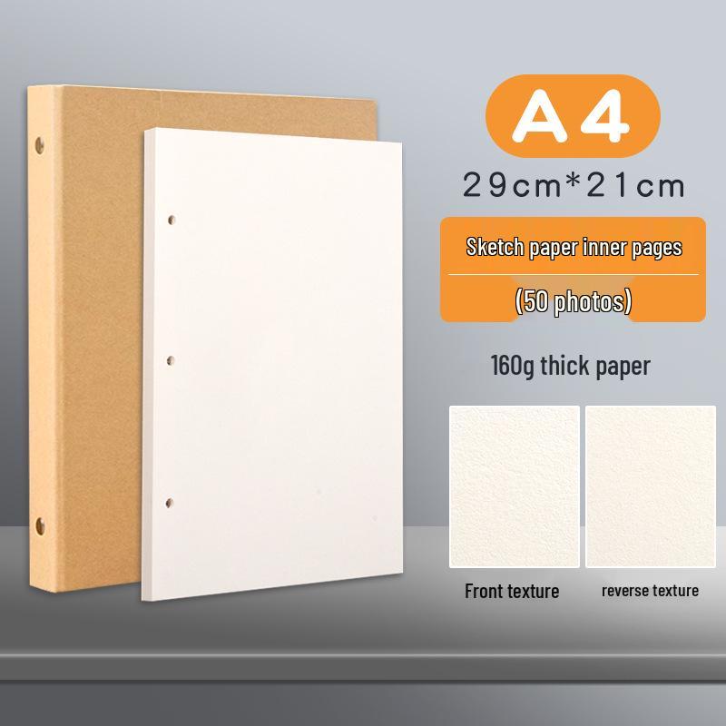 A4 Sketchbook with Detachable Kraft Paper - Quick Sketch Marker Drawing Album for Art Students