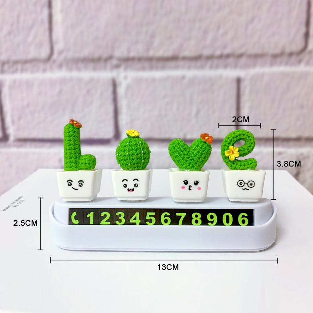 Valentine's Day Cactus Resin Bonsai Car Ornament