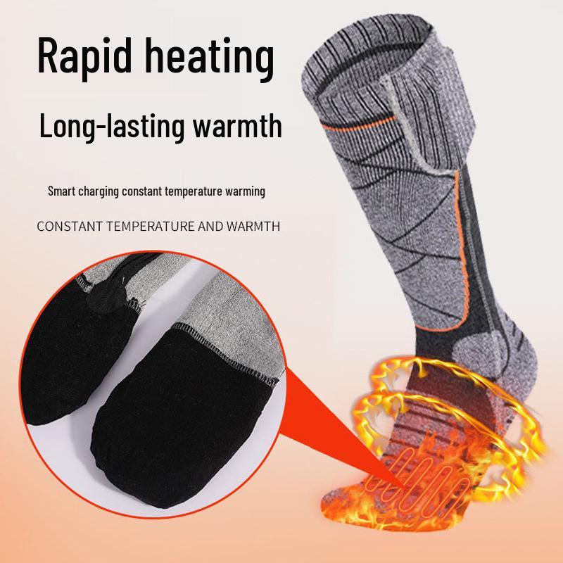 Smart Heated Winter Socks with USB Charging, Three-Speed Temperature Control for Men and Women - Ideal for Skiing and Warmth