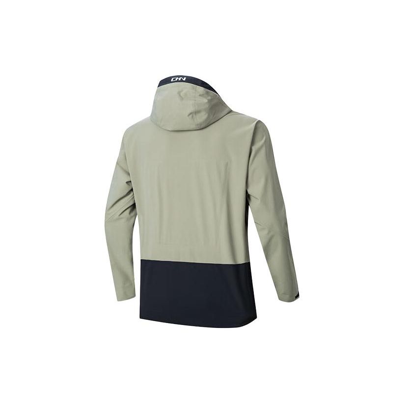 Anta Storm Armor Color Block Hooded Waterproof Jacket Men Jacket Dark-Olive 152417616-1