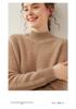Women's Jacquard Knit Cashmere Sweater - Loose Fit, Half-High Neck, Autumn/Winter Fashion