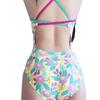 1111 high-end printed women's swimsuit summer backless one-piece triangular sexy slim sling racing swimsuit