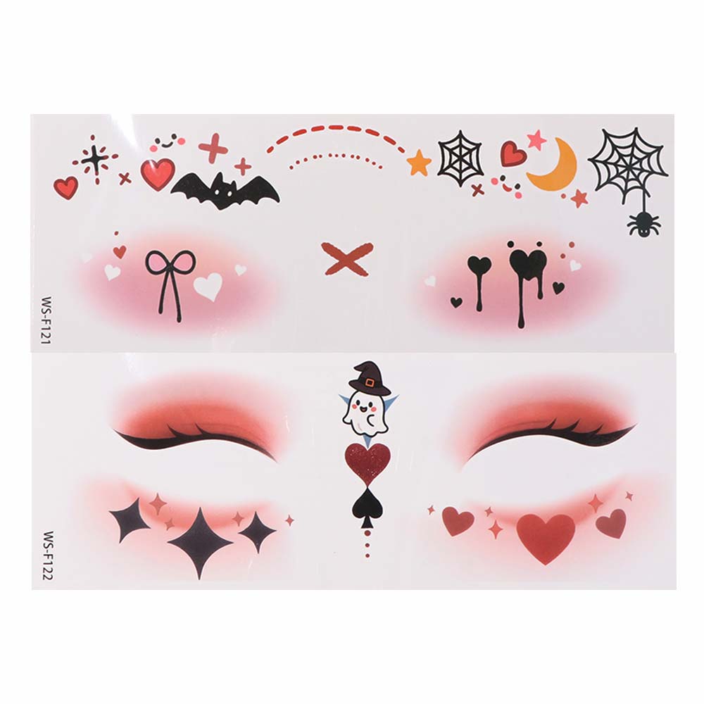 Waterproof Halloween Face Tattoo Portable Bat Face Stickers  Enhance Atmosphere