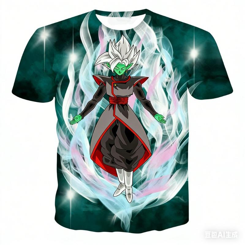 

Japanese Anime Dragon Ball Z Printed Super Fused Zamasu Dope White Mighty Aura T-Shirt Fashion Kids Adults Cosplay Tops Clothing S