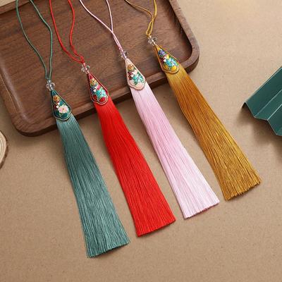 Cinese retrò bellissimo colore smalto nappa frangia borsa da donna abbigliamento cappello fai da te accessori da cucito auto ciondolo nappa rifinitura