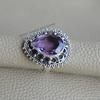 925 Sterling Silver Ring, Amethyst Ring, February Birthstone Ring, Handmade Ring, Teardrop Amethyst Designer Ring, Boho Ring. Gift For Her