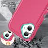For iPhone 16 Case PC+Silicone+EVA Kickstand Drop-Proof Phone Cover