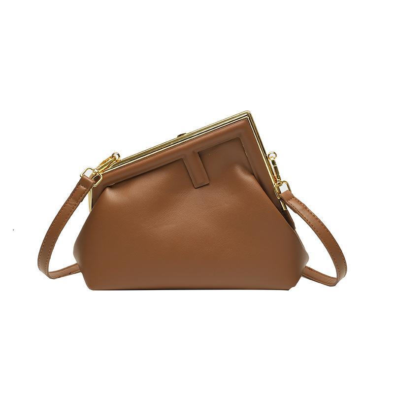 Bag 2025 New European and American Fashion Retro Texture Ins Internet Celebrity Women Shoulder Crossbody Triangular Small Square Bag Pu