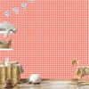 Geometric rhombus wallpaper coral, red and white 50x1000