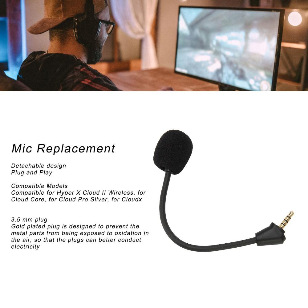 Mic Replacement for Hyper X Cloud II Wireless for Cloud Core for Cloud Pro Silver for Cloudx