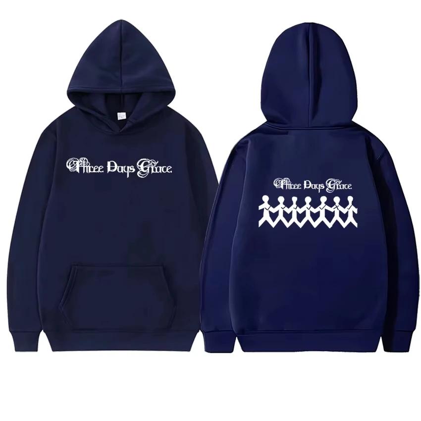 2025 New in Three Days of Grace Album Hoodie Double Sided Fleece Autumn Winter Pullover Men Women Long Sleeve Sweatshirt Unisex