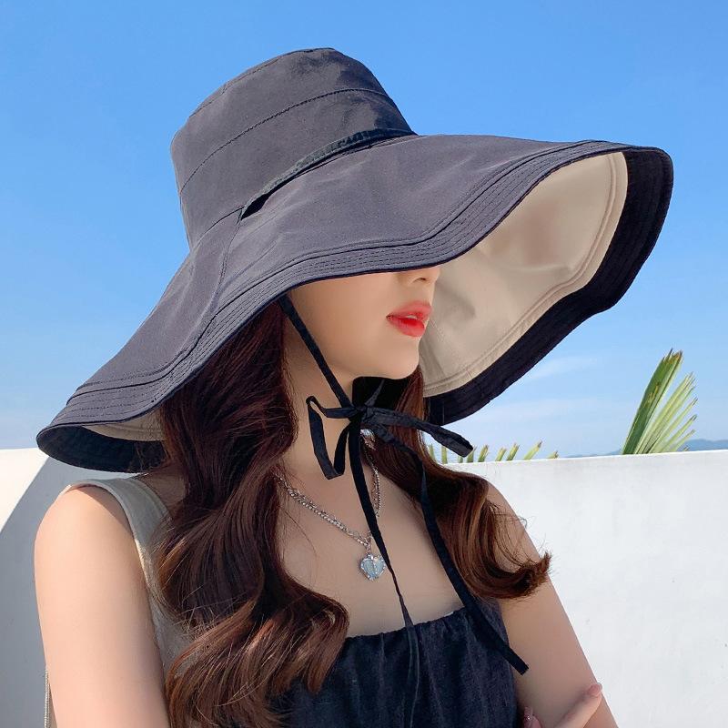 Hat women's bucket hat summer oversized brim sun protection hat UV protection outdoor sun hat foldable sun hat