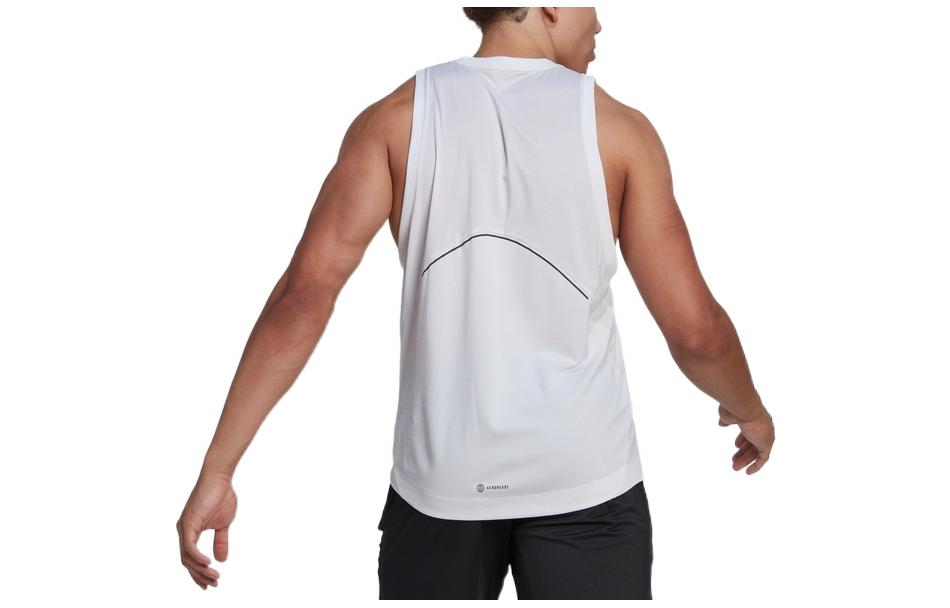 adidas Tank Tops Men's White Crew Neck Moderate Straight Fit HP1755