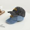 Kids' Washed Denim Excavator Baseball Cap - Spring/Autumn Korean Style